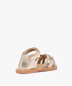 Sandales bébé fille en cuir à brides tressées – NA!